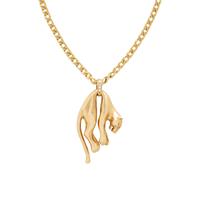 YELLOW GOLD AND DIAMOND PANTHER PENDANT/NECKLACE