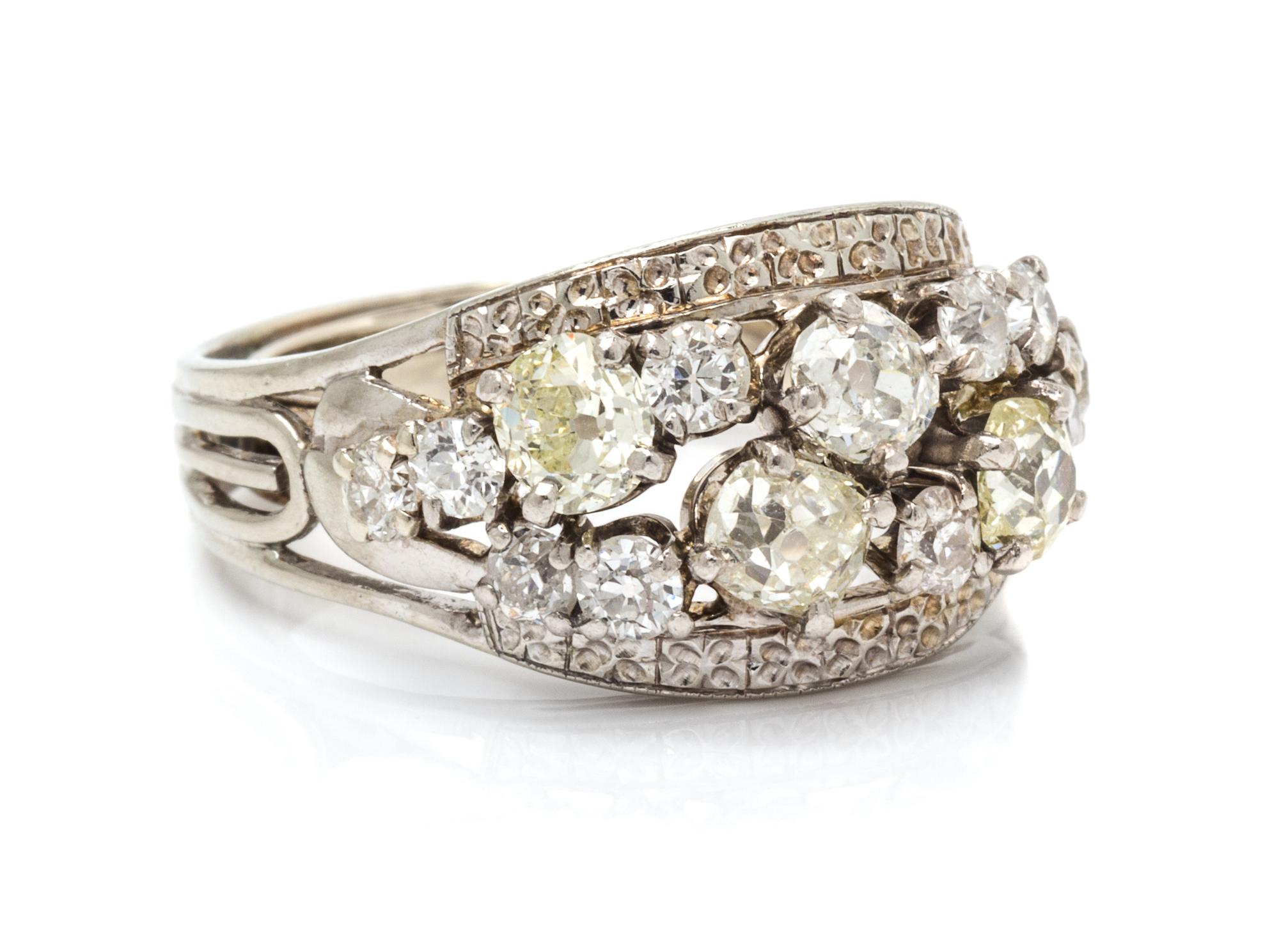 A White Gold and Diamond Ring, 4.70 dwts.