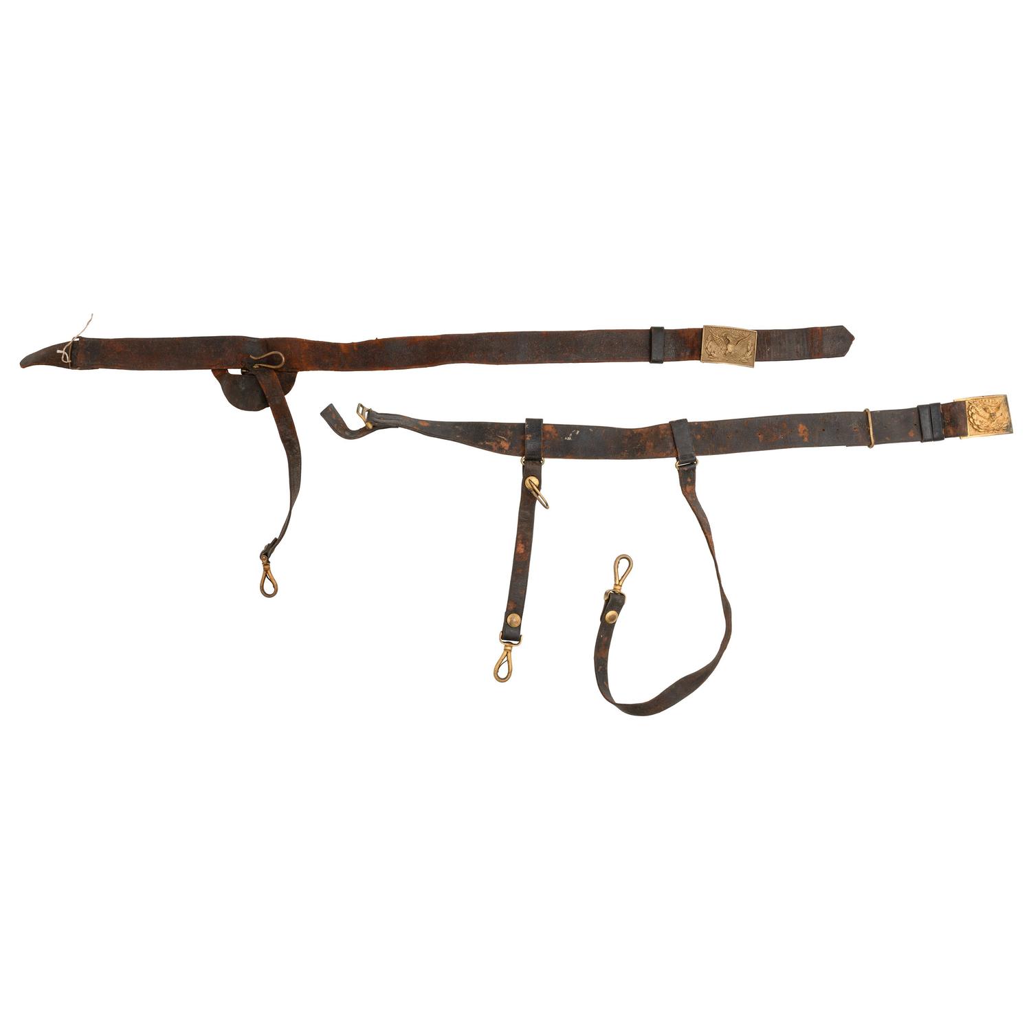 Two US 1851 Pattern Sword Belts with Plates