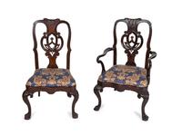 A Set of Twelve George II Style Carved Mahogany Dining Chairs — LATE 19TH/EARLY 20TH CENTURY