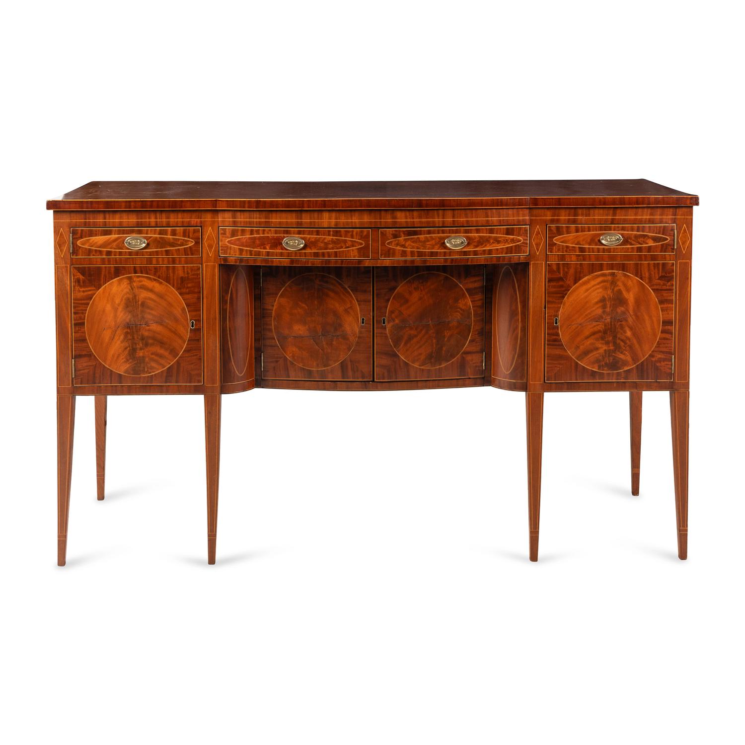 A Federal Mahogany and Satinwood Sideboard