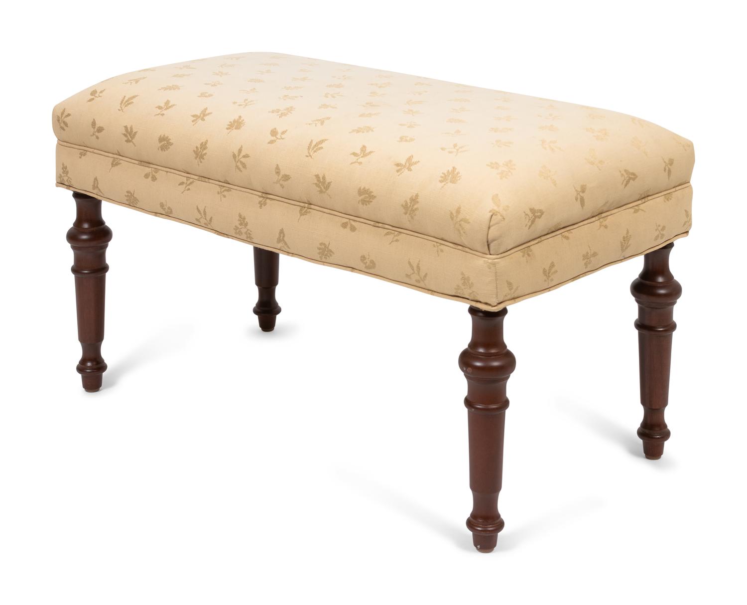An Edwardian Style Turned Mahogany Window Seat