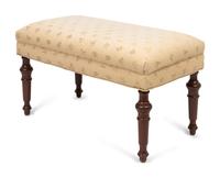 An Edwardian Style Turned Mahogany Window Seat