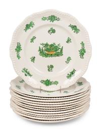 A Spode Green Basket Dinner Service