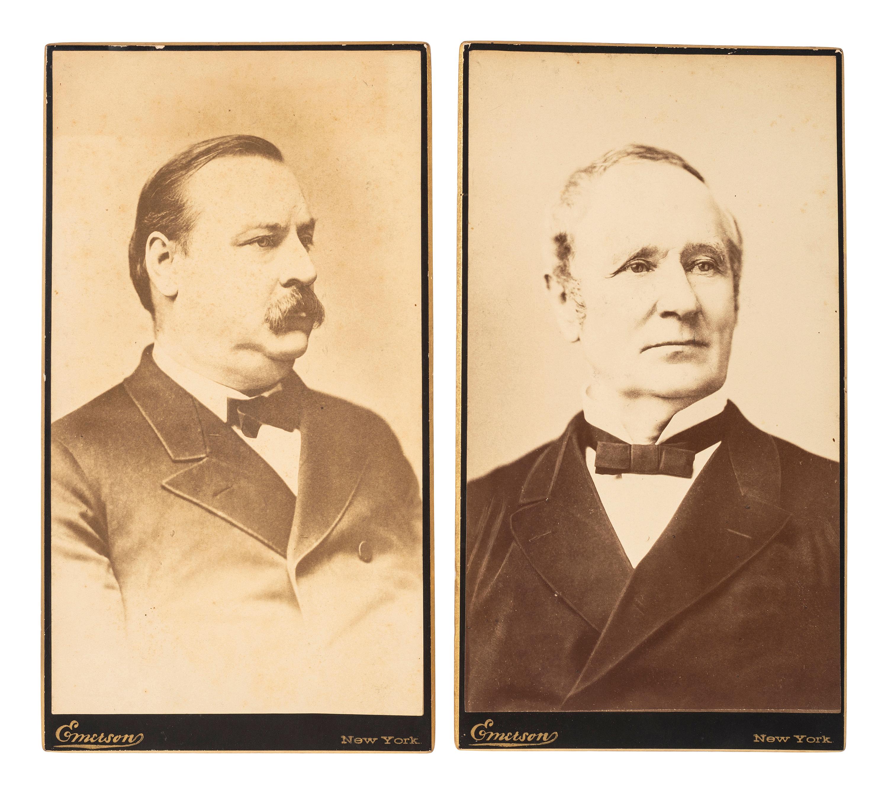[CLEVELAND, Grover (1837-1908)]. A group of photographs, advertising cards, and campaign ephemera related to Grover Cleveland, comprising: