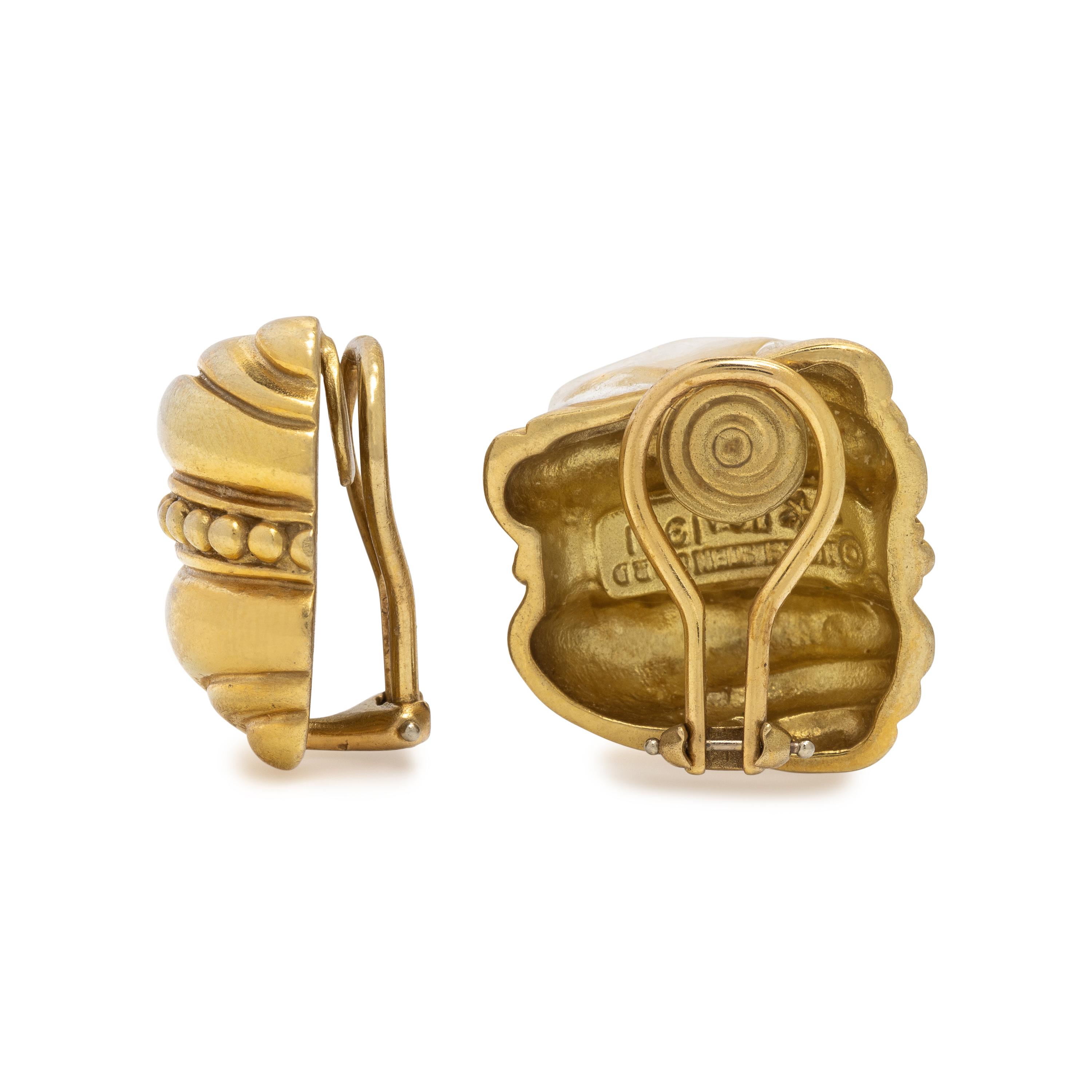 Kieselstein-Cord, 'Caviar', Yellow Gold Earrings