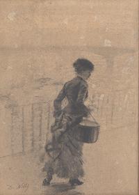 Woman walking on the Quai