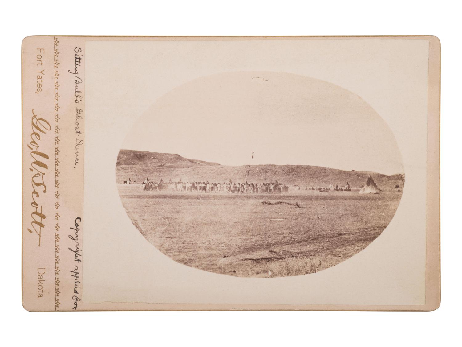 SCOTT, George W. (1854-1910), publisher. Cabinet card of Sitting Bull's Ghost Dance, Grand River, D.T., 1890.