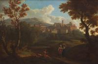 Jan Frans van Bloemen (Flemish, 1662-1749) — Figures in an Italianate Landscape , c. 1725