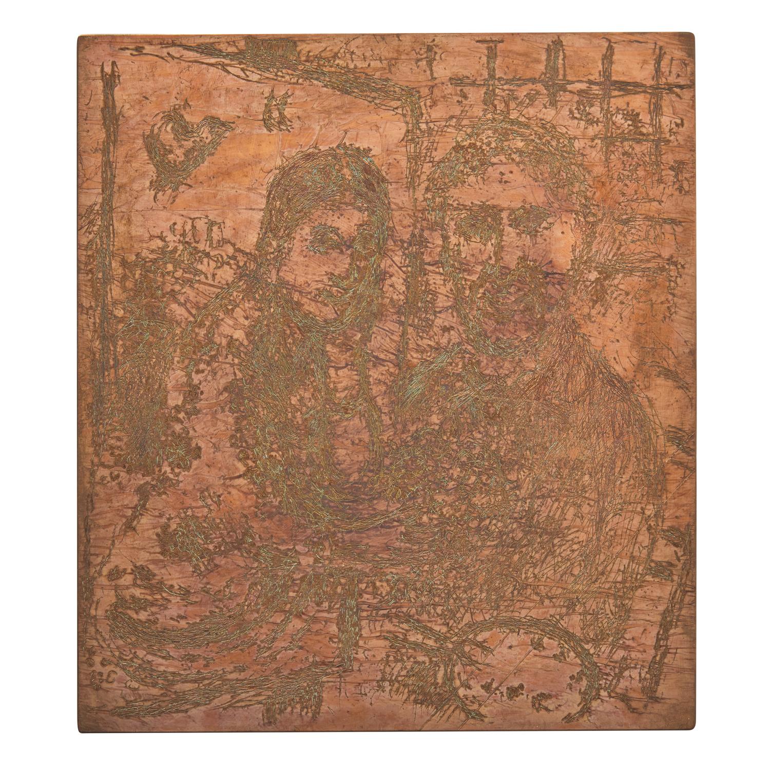 Marc Chagall (Belarusian/French, 1887–1985) — Original Copper Plate for Le Peintre au Chevalet , 1980