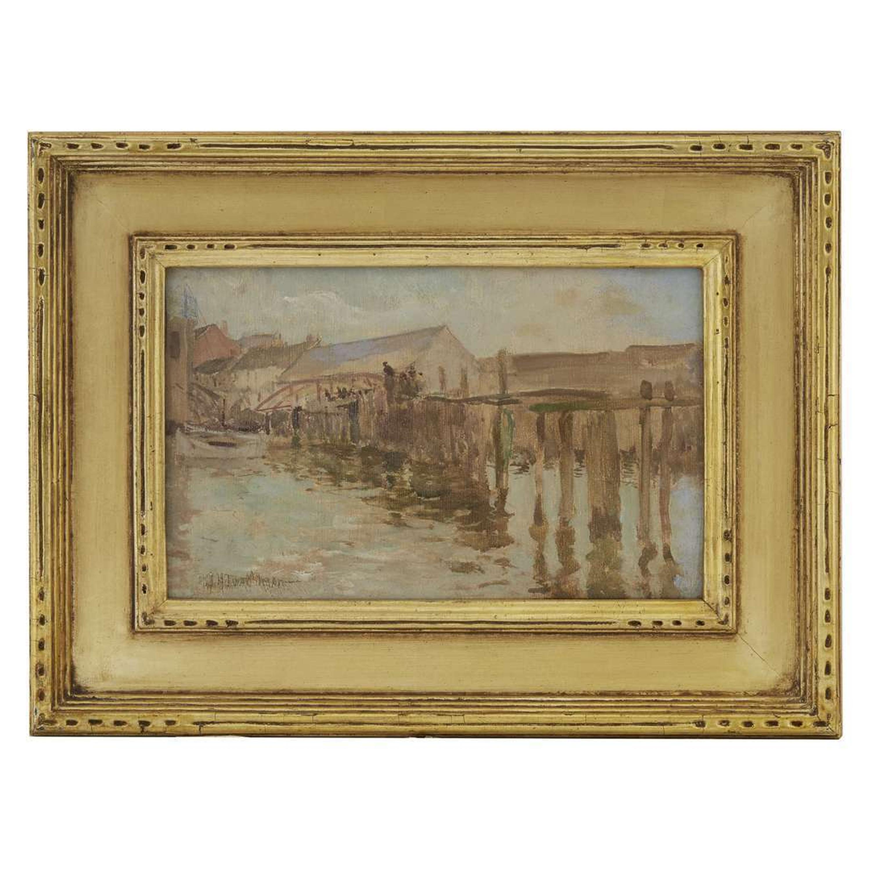JOHN HENRY TWACHTMAN (AMERICAN 1853–1902) "THE LANDING, NEWPORT"