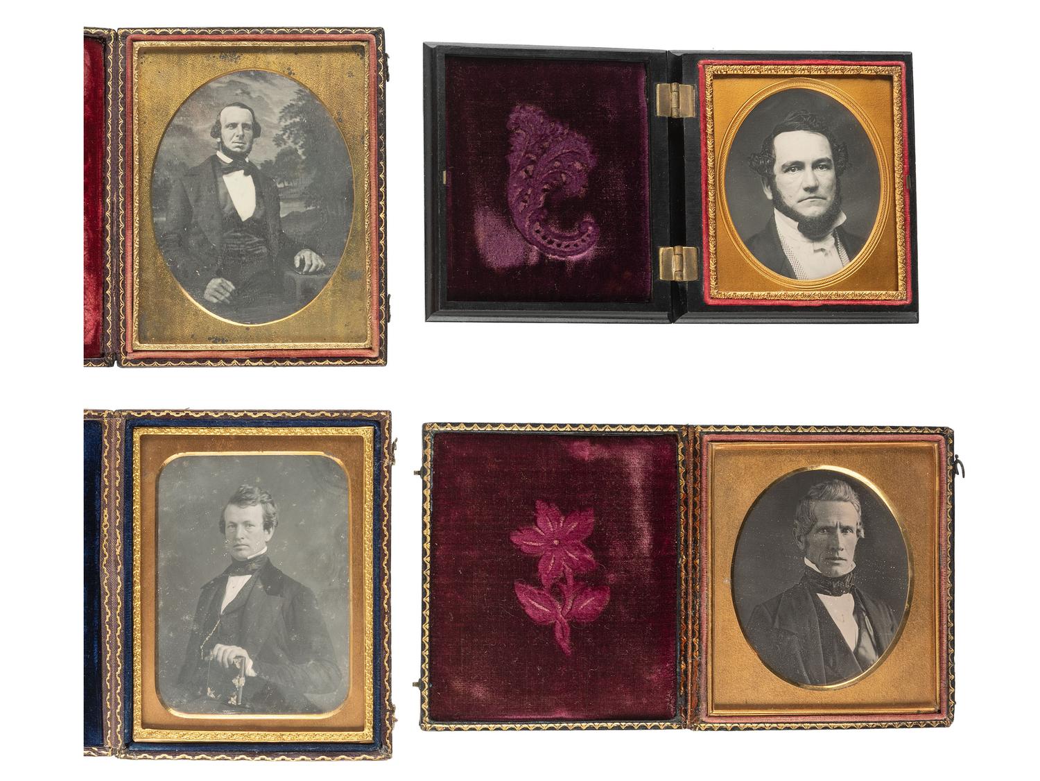 [EARLY PHOTOGRAPHY]. Ten daguerreotypes of distinguished gentlemen, incl. half plate examples.