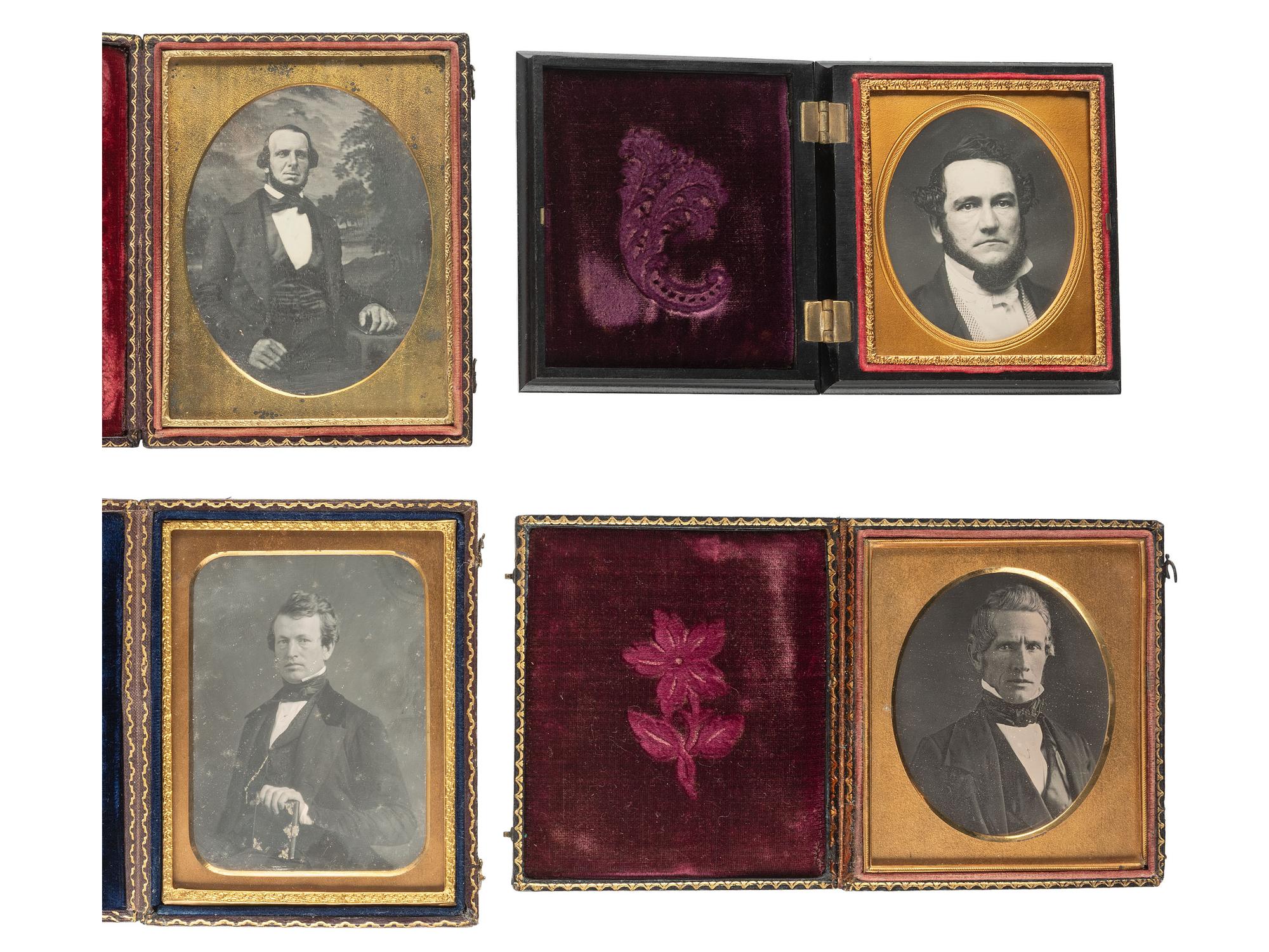 [EARLY PHOTOGRAPHY]. Ten daguerreotypes of distinguished gentlemen, incl. half plate examples.