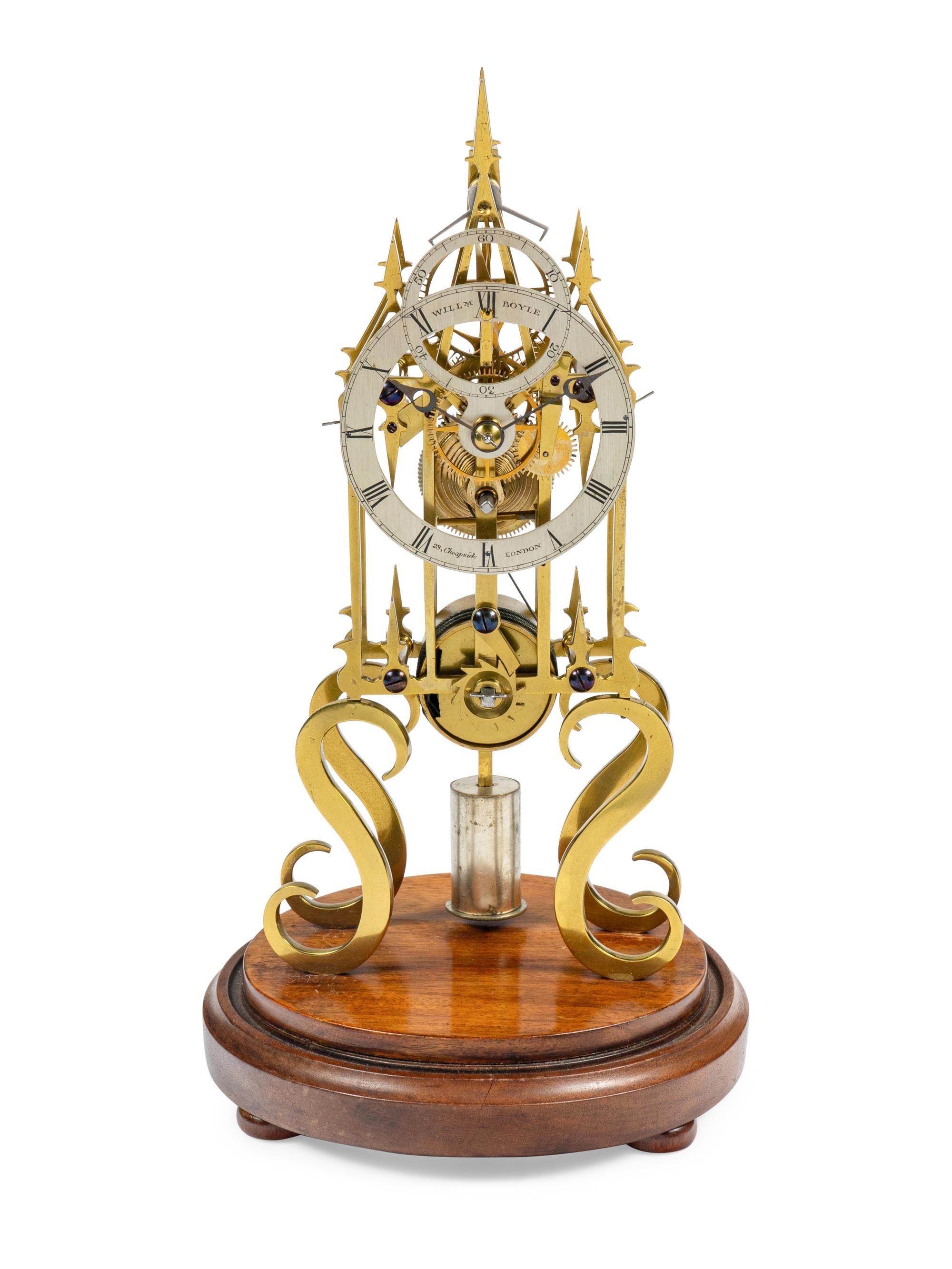 An English Brass Fusée Skeleton Clock