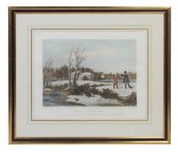 Six English Handcolored Engravings, AFTER FRANCIS CALCRAFT TURNER (BRITISH, C. 1782-1846), Height 17 3/4 x width 22 1/2 inches (visible — AFTER FRANCIS CALCRAFT TURNER (BRITISH, C. 1782-1846),