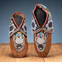 Haudenosaunee Beaded Hide Moccasins