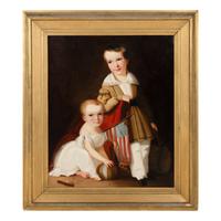 Louis Lang (German/American 1821-1893) — Three Works; Portrait of Caroline Hewitt (1808-1842), William Webb (1805-1863) and Double-Portrait of Sons Thaddeus (1838-1887) and William Hewitt Webb (1835-1893) of Philadelphia , 1939