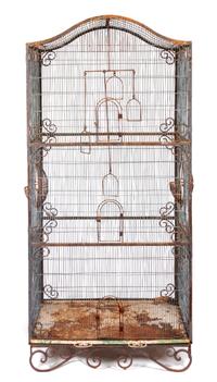 A Cast Iron Birdcage Height 78 1/2 x width 40 x depth 24 inches. — 20TH CENTURY