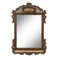 A Pair of Italian Painted and Parcel-Gilt Mirrors
