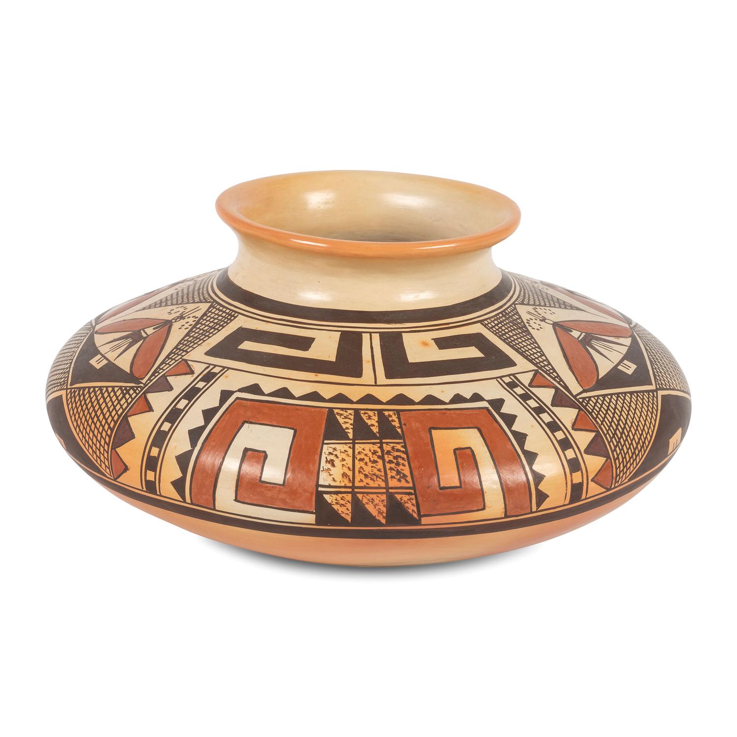 Polychrome Pottery Jar and Canteen