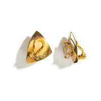 YELLOW GOLD AND RUTILATED QUARTZ EARRINGS