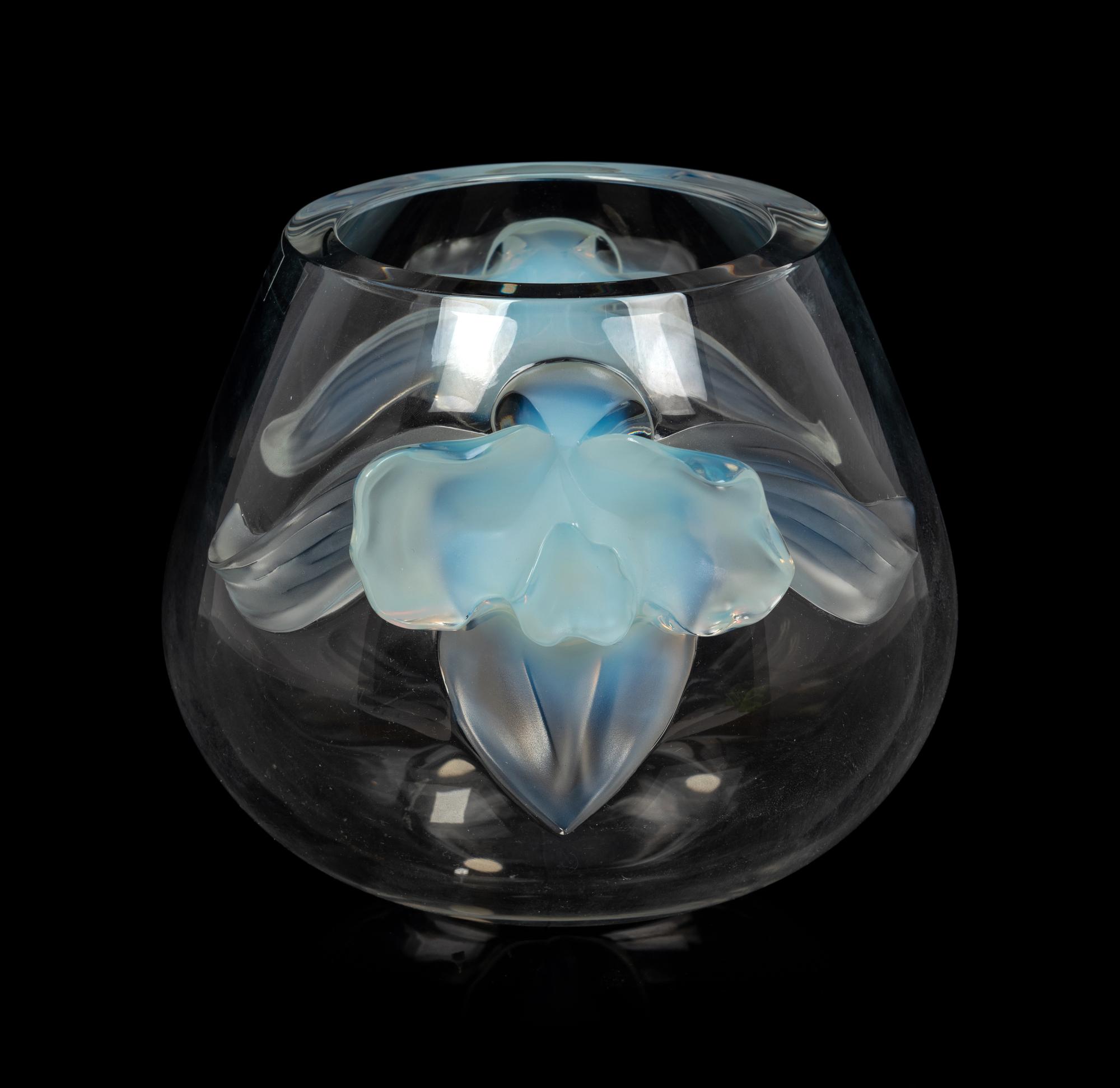 A Lalique Orchides Vase