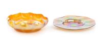 Tiffany Studios, a Favrile glass finger bowl and underplate