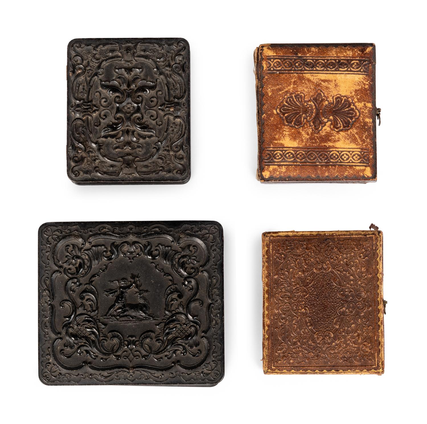 A Group of Four Tintypes of Men and a Woman