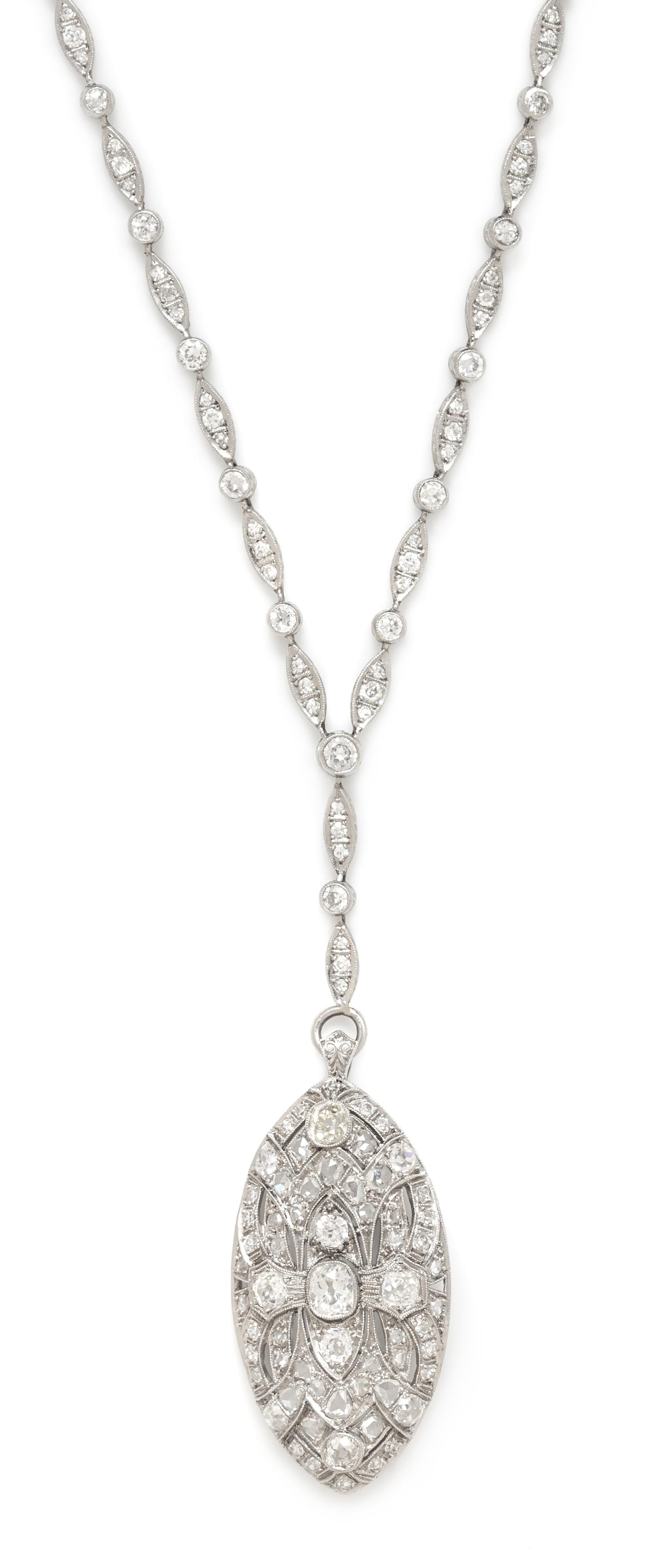 An Antique Platinum and Diamond Sautoir Necklace, 21.90 dwts.