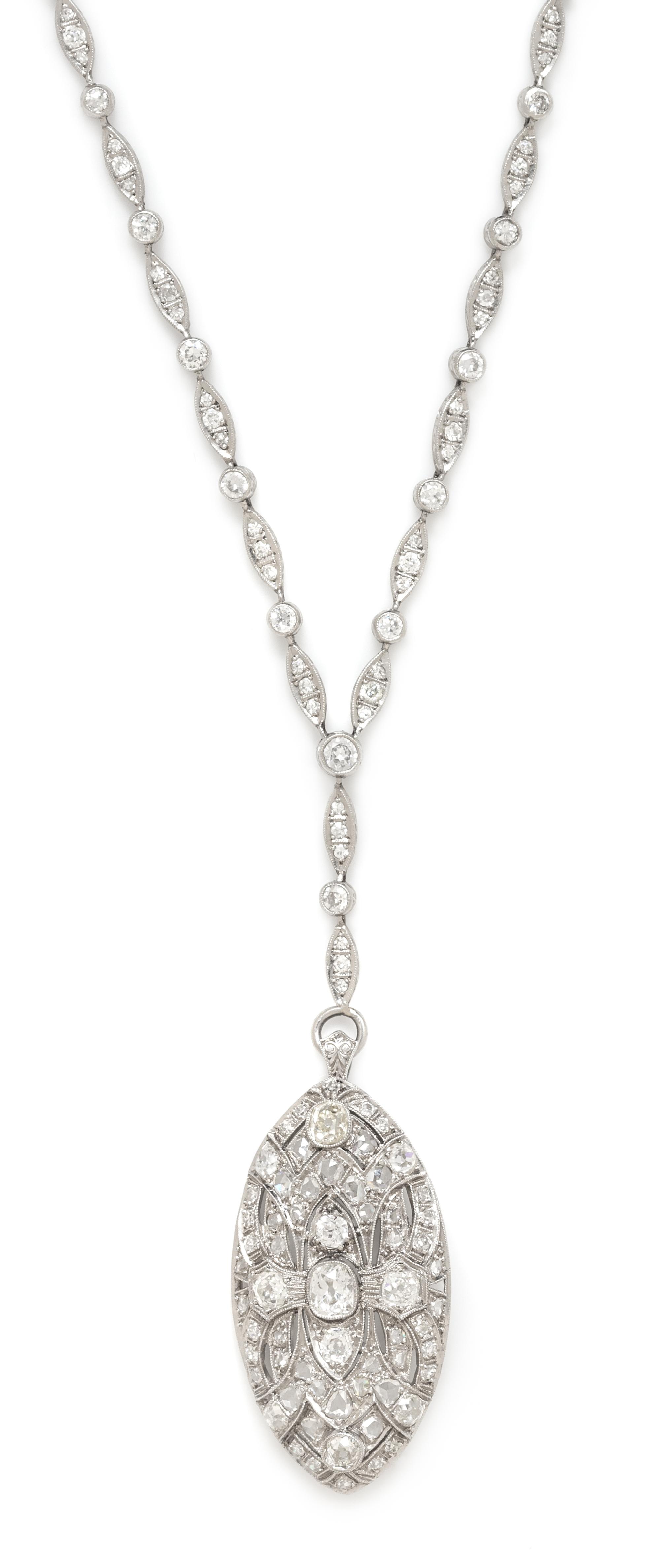 An Antique Platinum and Diamond Sautoir Necklace, 21.90 dwts.