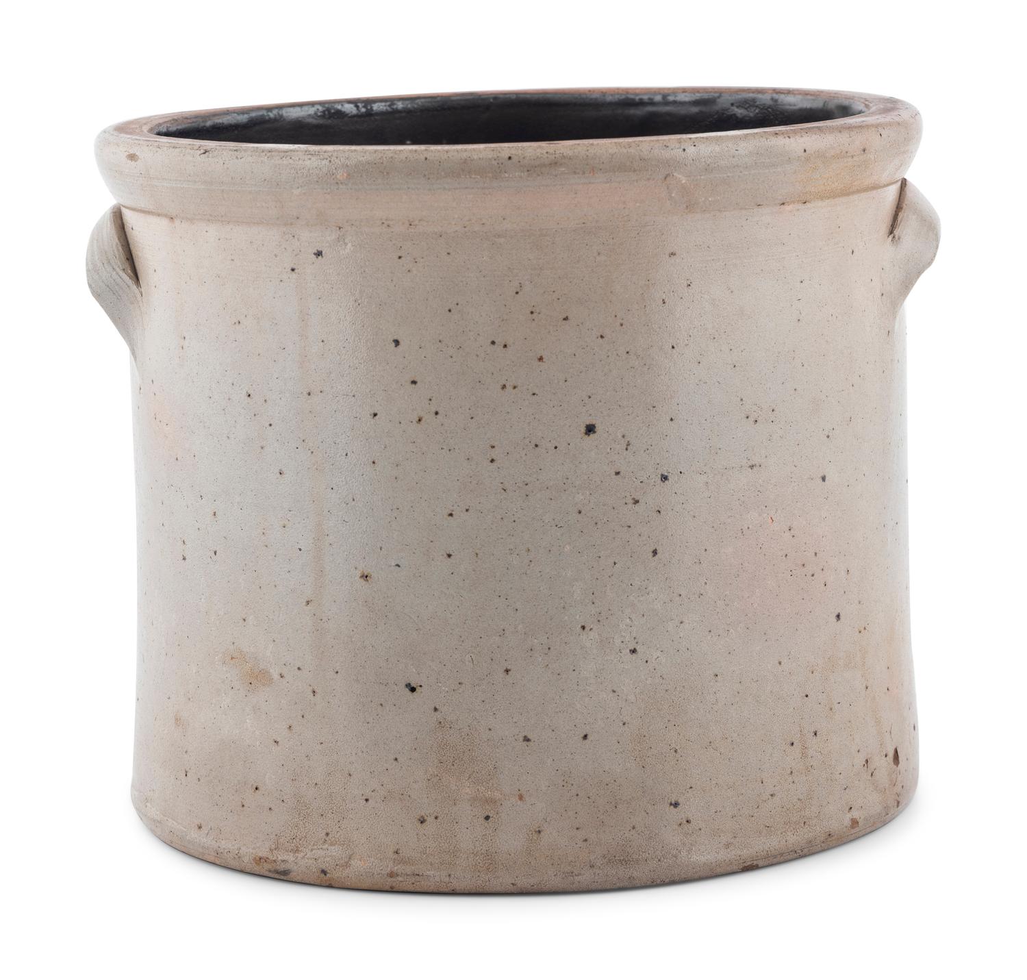 An E.W. Farrington & Co. Two-Gallon Cobalt Decorated Stoneware Crock