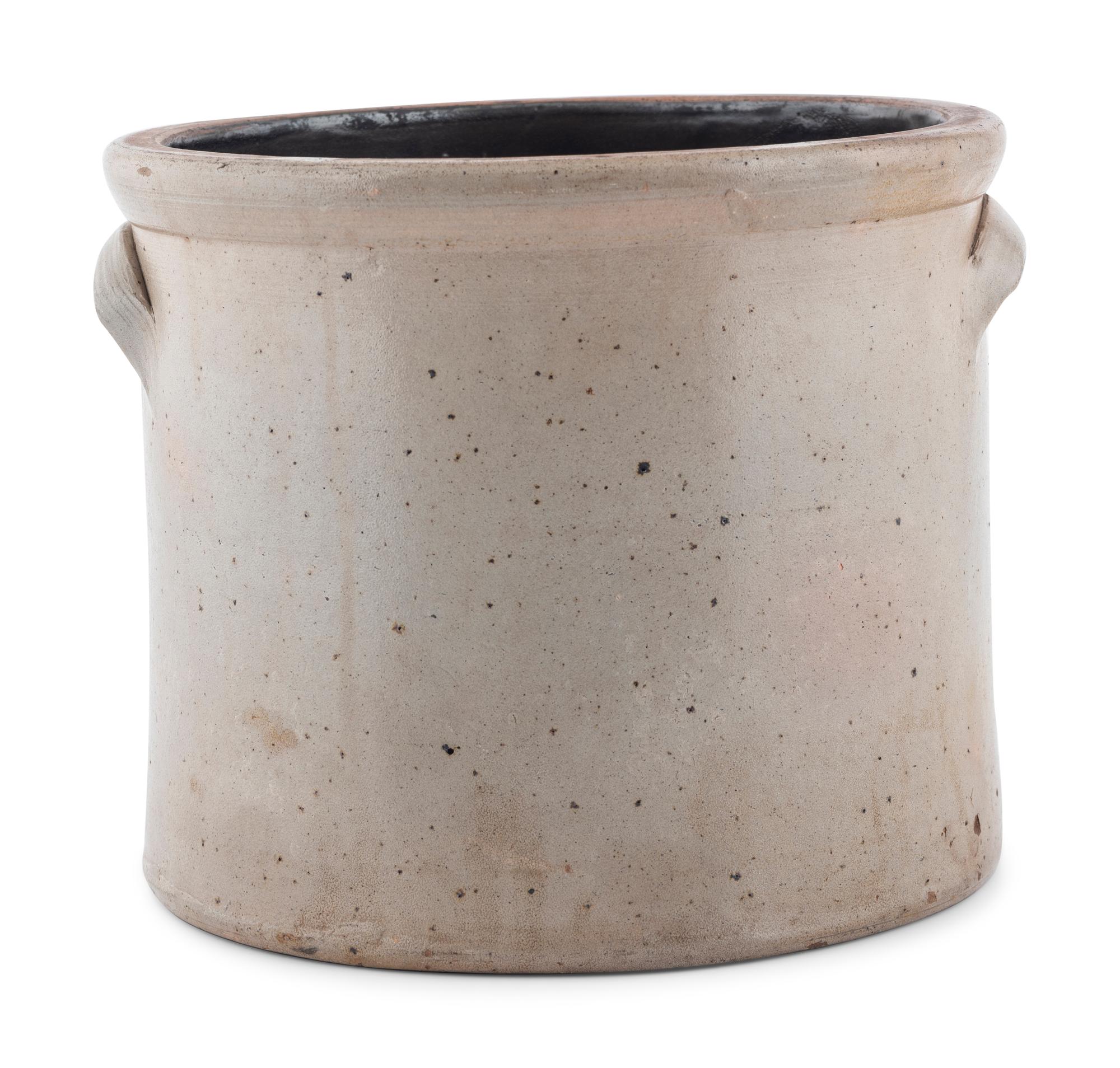 An E.W. Farrington & Co. Two-Gallon Cobalt Decorated Stoneware Crock