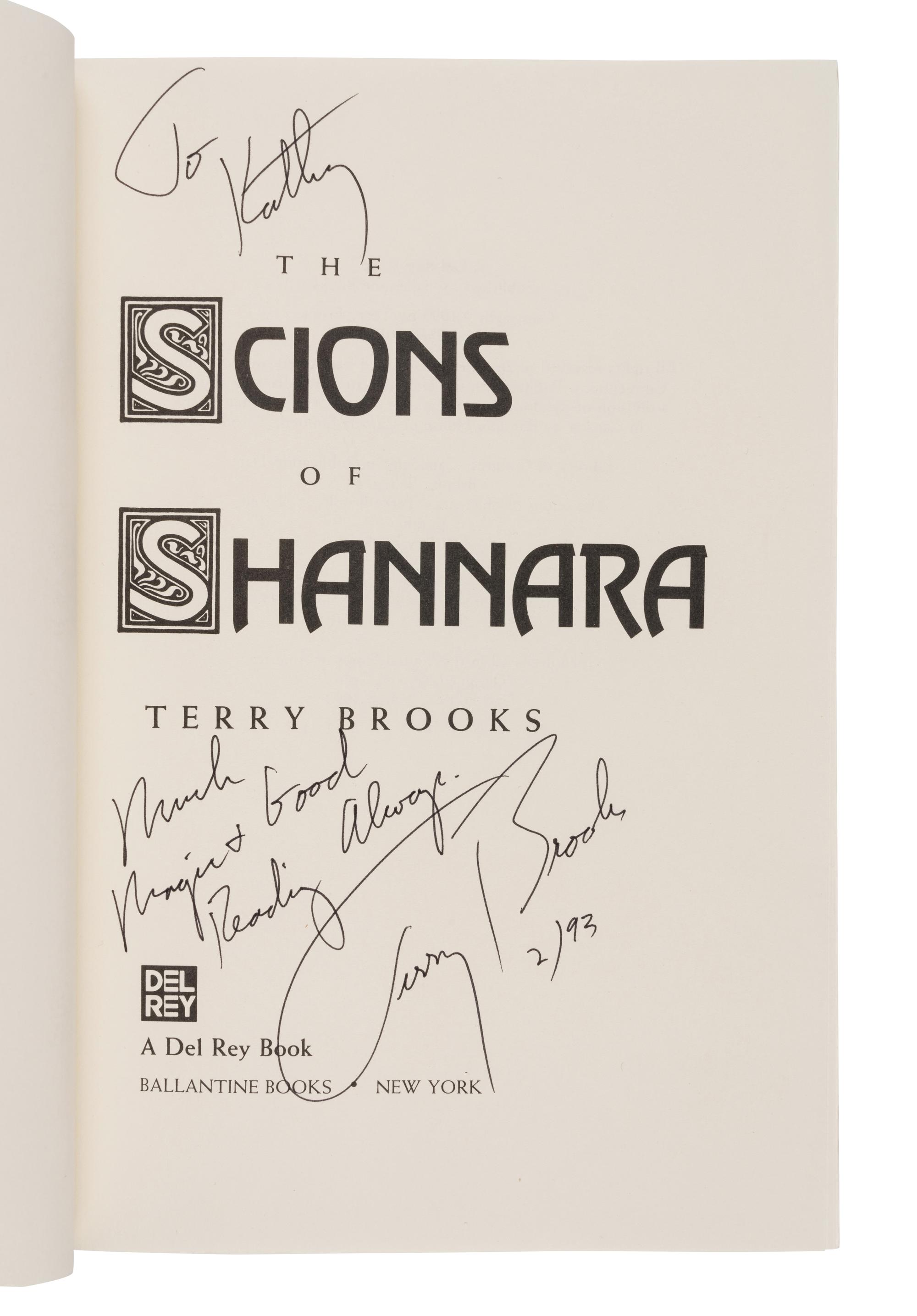BROOKS, Terry (b. 1944). A group of 19 FIRST EDITIONS, MANY SIGNED, from the Shannara Series, comprising: