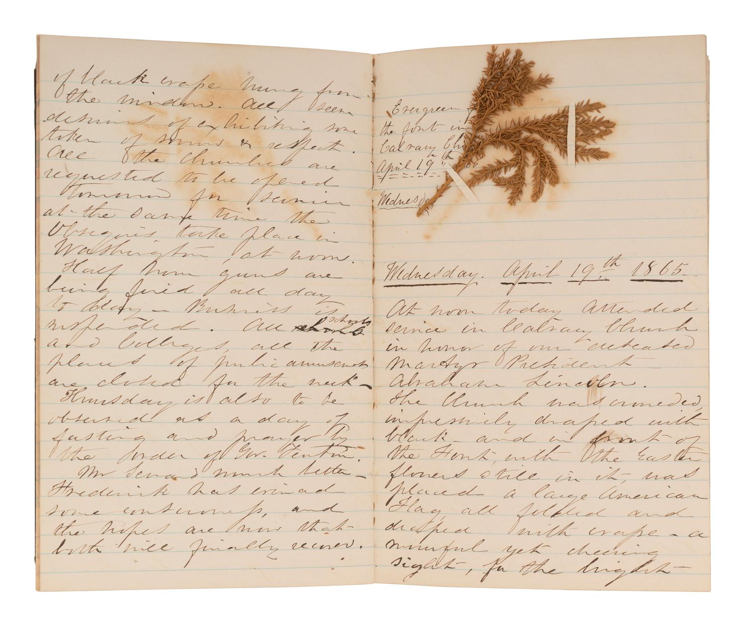 [CIVIL WAR]. BLATCHFORD, Caroline A. (1817-1901). A group of 4 Civil War-era diaries written by Caroline Appleton Blatchford, including discussion of prominent New York families, the ongoing war, and work with the Women's Central Relief Association.