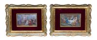 A Pair of French Paintings on Ivory, Width of ivory 5 1/8 inches.