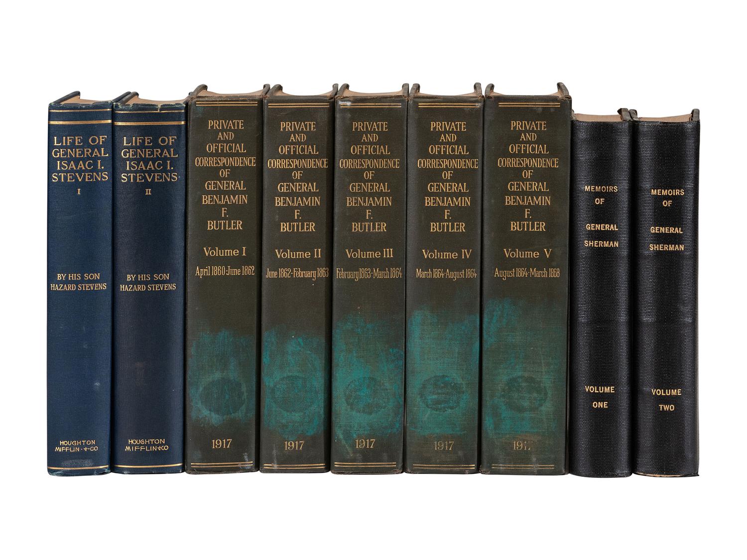 [CIVIL WAR]. Union Generals, incl. SHERMAN, BUTLER, &. SHERIDAN. Approx. 32 volumes.