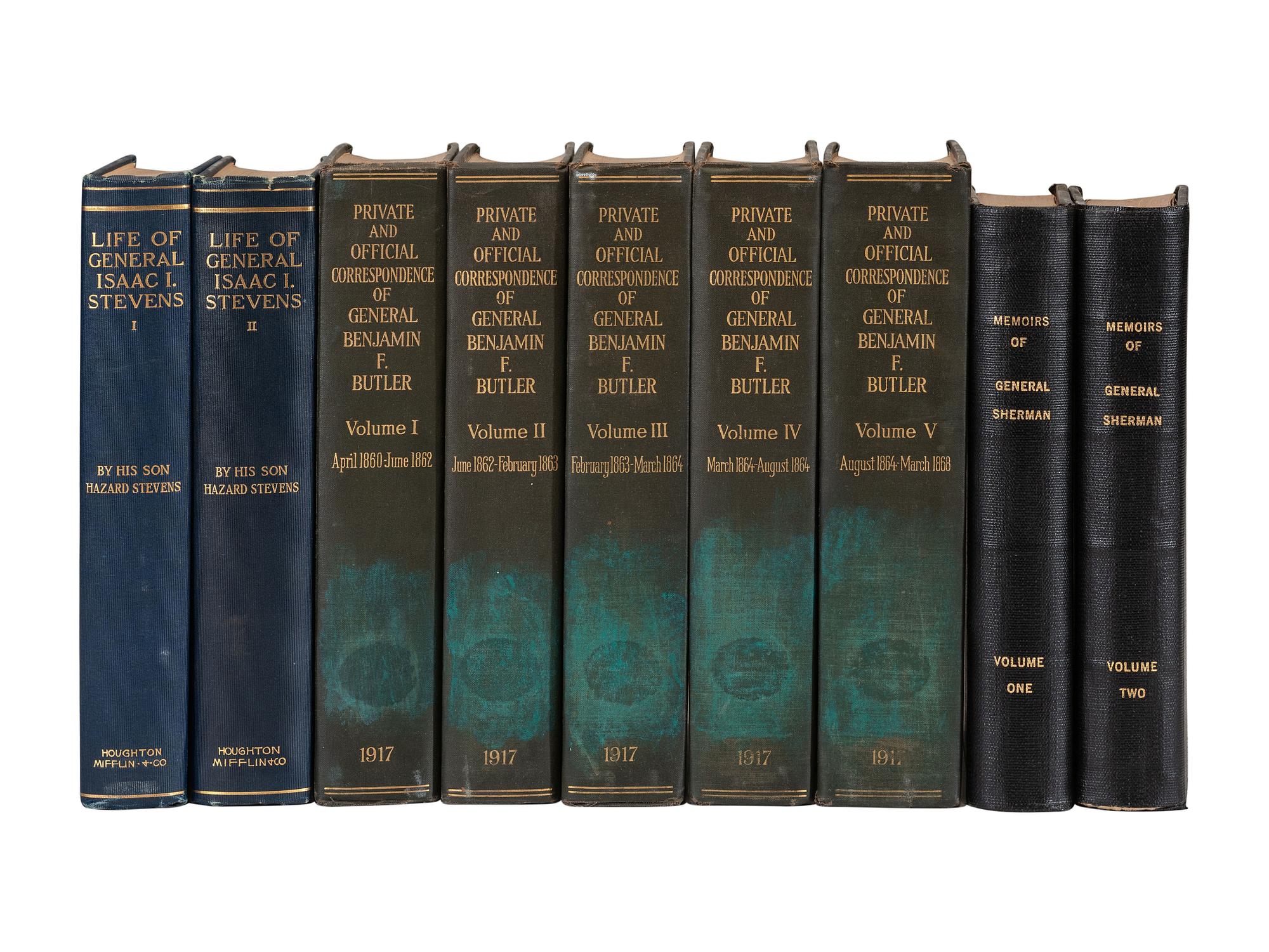 [CIVIL WAR]. Union Generals, incl. SHERMAN, BUTLER, &. SHERIDAN. Approx. 32 volumes.
