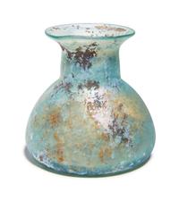 A Roman Blue Glass Flask