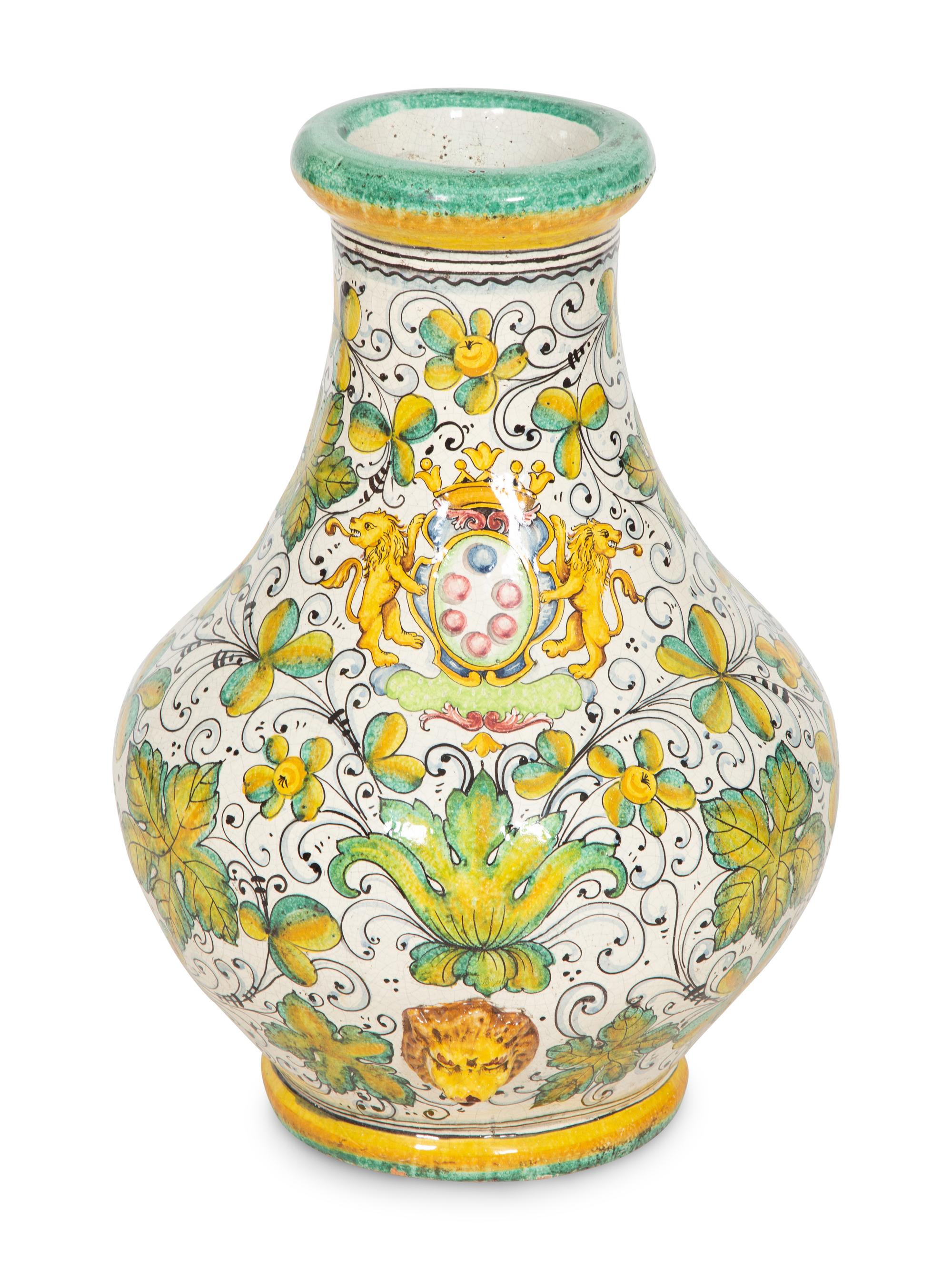 A Large Italian Faience Vase