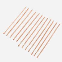 A collection of twelve fourteen karat rose gold bracelets