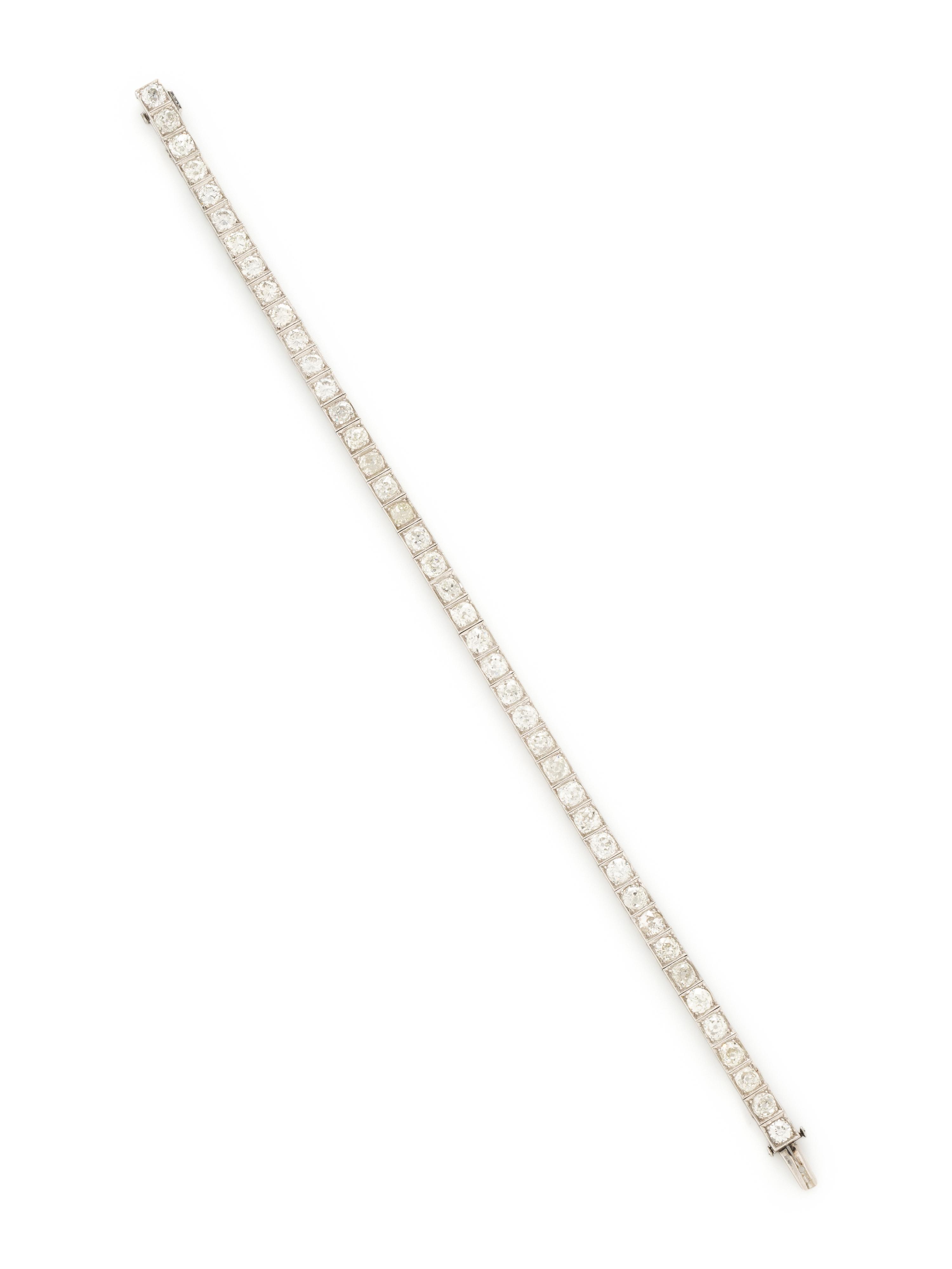 DIAMOND AND PLATINUM LINE BRACELET