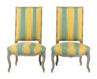 A Pair of Louis XV Painted Chaises