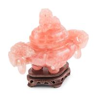 A Chinese Carved Rose Quartz Incense Burner