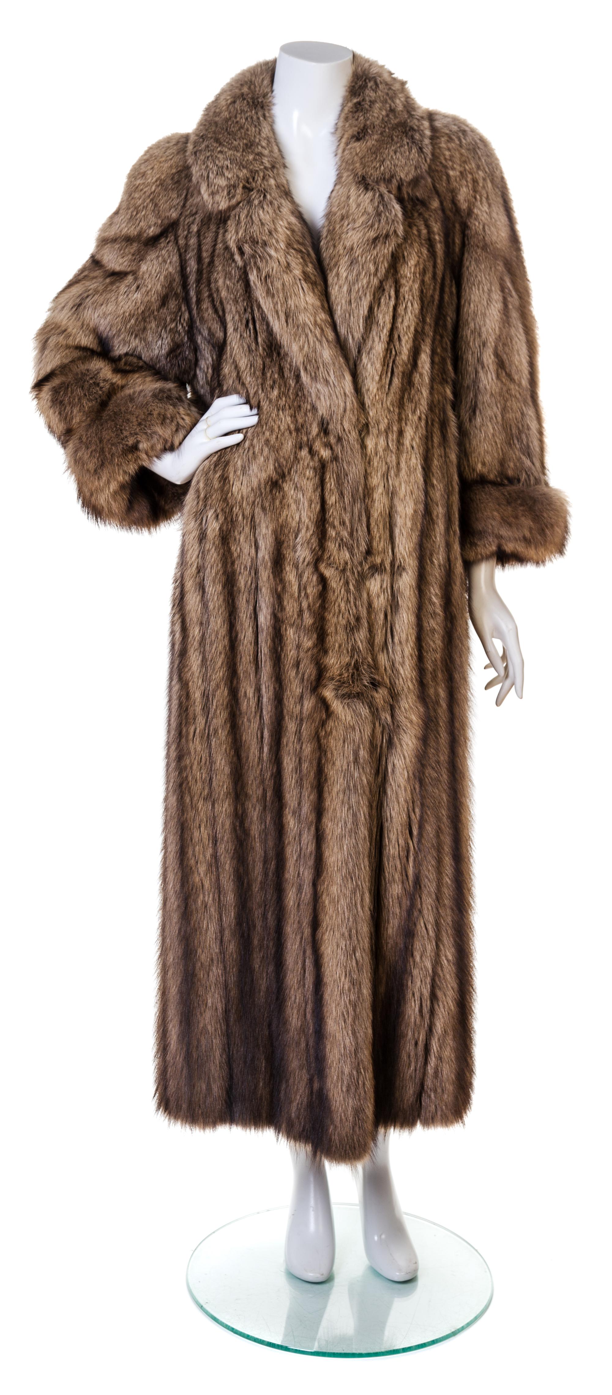 A Fisher Fur Full Length Coat, No size.