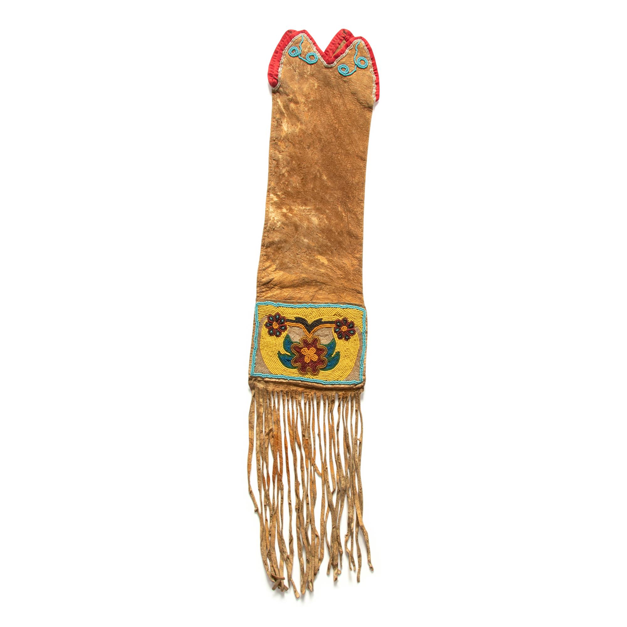 Cree Beaded Hide Tobacco Bag