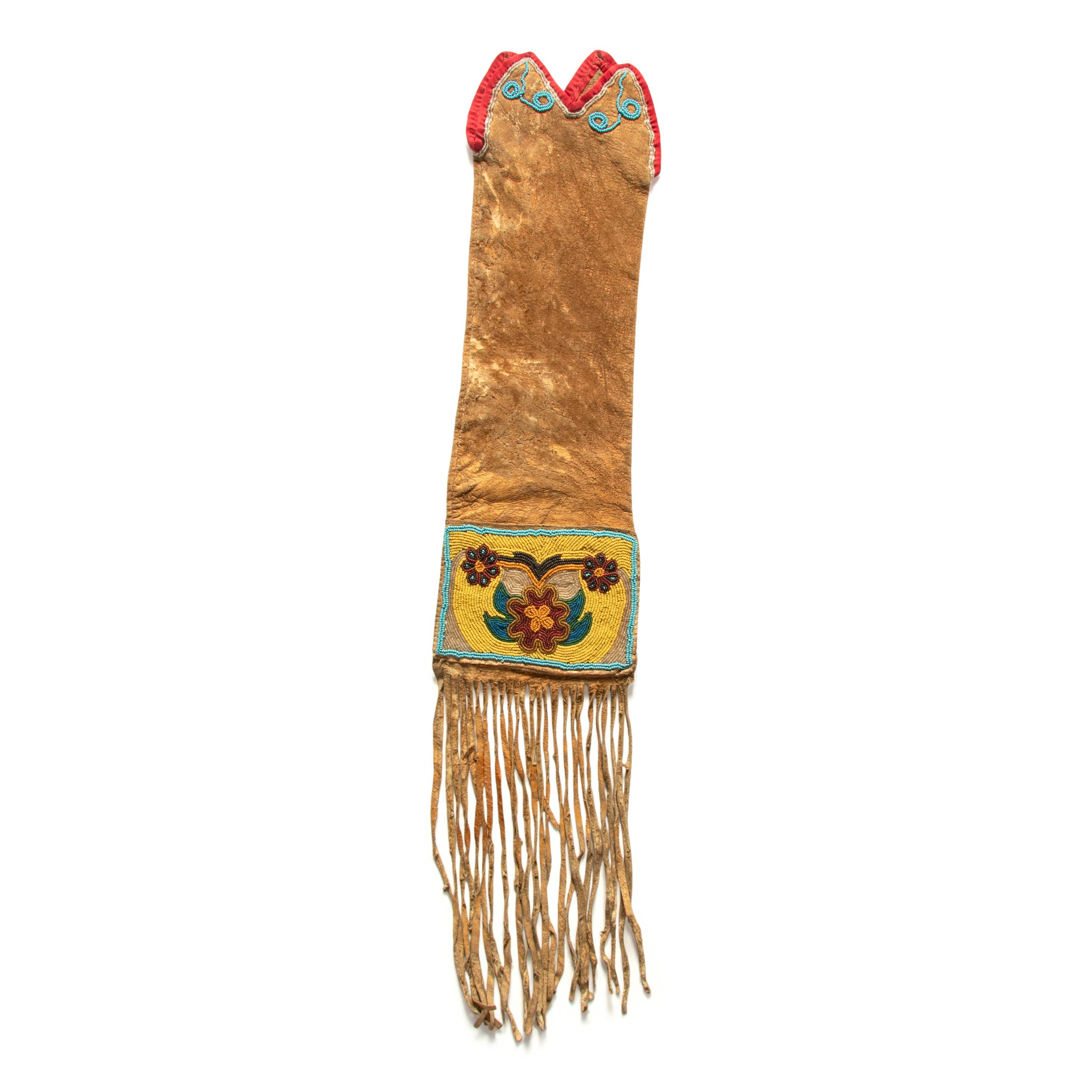 Cree Beaded Hide Tobacco Bag