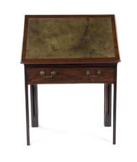 An American Mahogany Architect's Desk, Height 31 x width 33 3/4 x depth 25 1/8 inches.