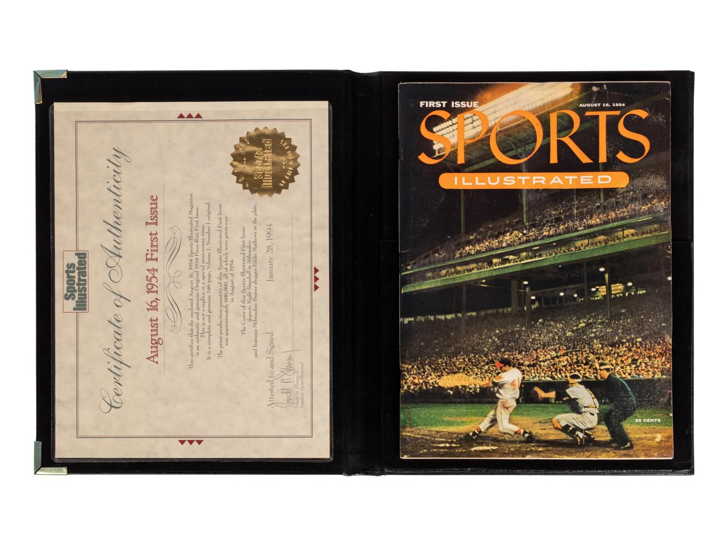 An Original 1954 Inaugural Issue of Sports Illustrated Including 1954 Topps Baseball Cards Insert