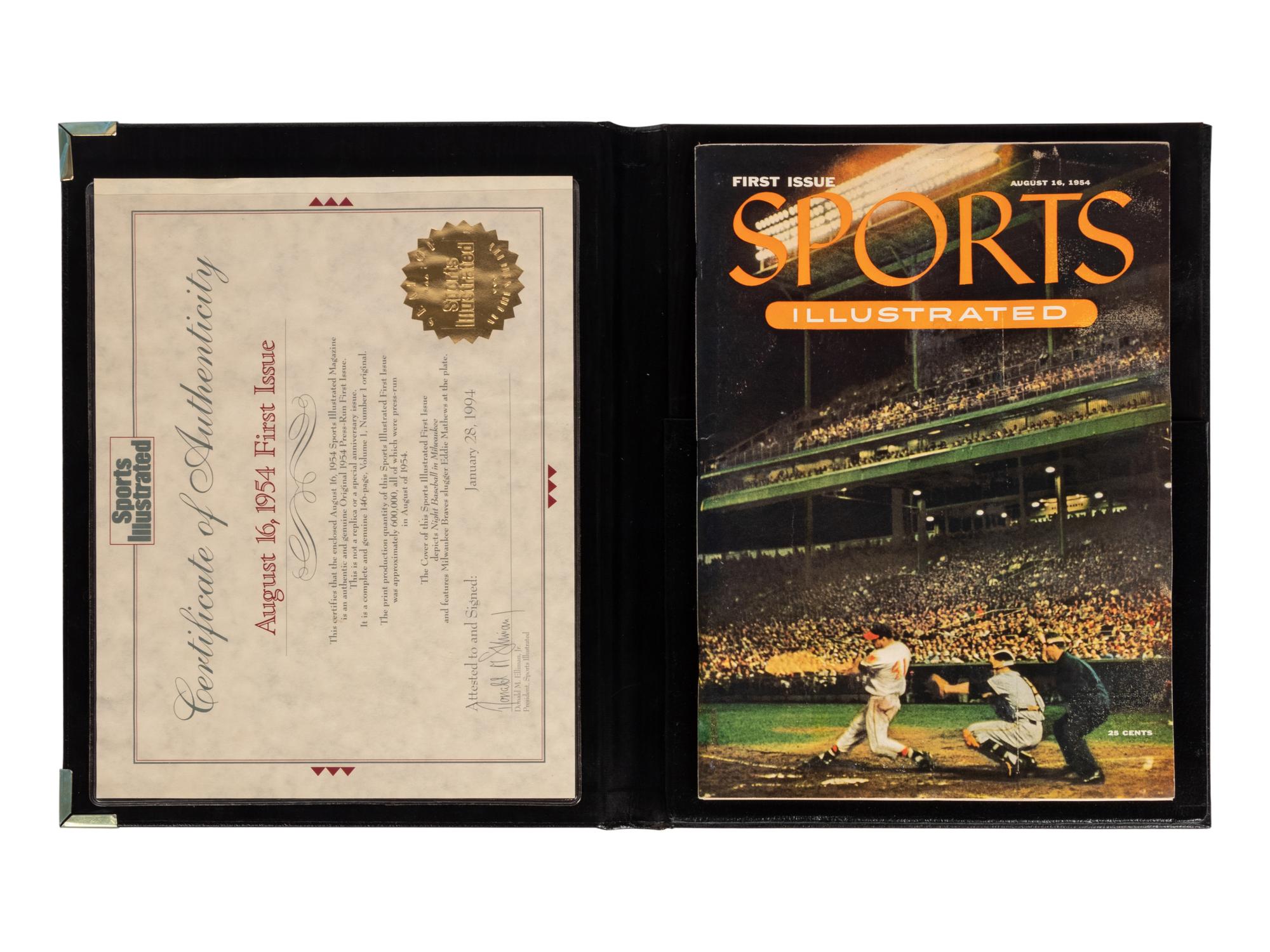 An Original 1954 Inaugural Issue of Sports Illustrated Including 1954 Topps Baseball Cards Insert