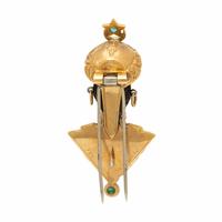 NARDI, YELLOW GOLD AND EMERALD FIGURAL BROOCH